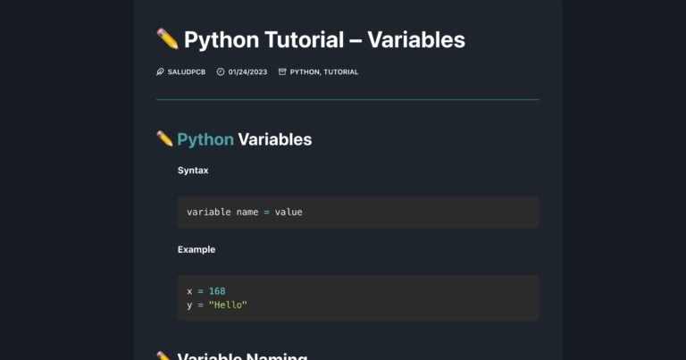 python tutorial variables