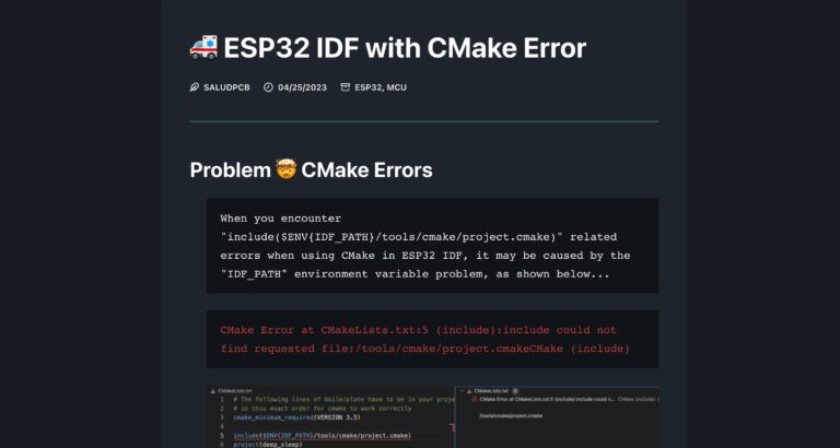 🚑 ESP32 VSCode with CMake Error cover en