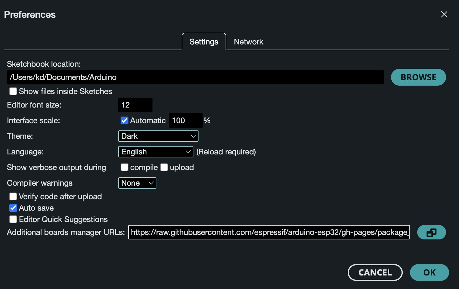 Arduino IDE to Develop ESP32