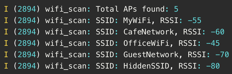 WIFI SSID Scanner Using ESP32 IDF